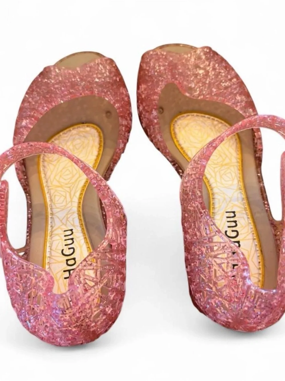 10 little girls sparkly pink heels jelly shoes fancy dressy sandals shoes